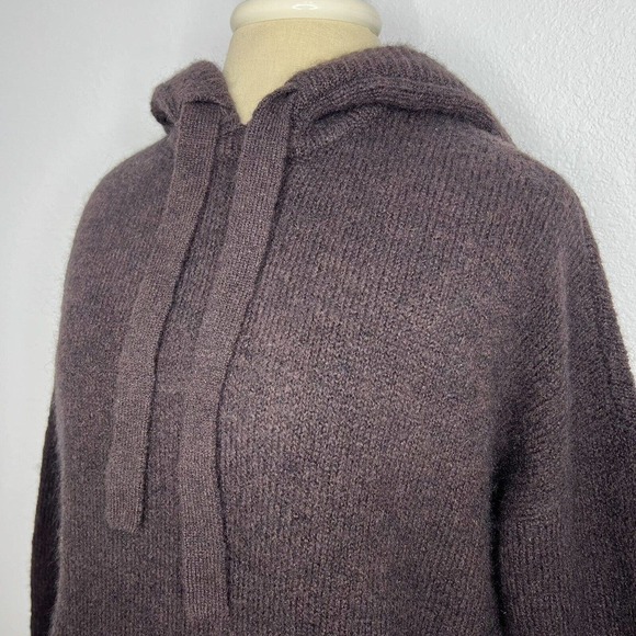 Madewell WILMINGTON Brown Heather Raisin Wool Alpaca Knit Hoodie Sweater NWT - Picture 8 of 16